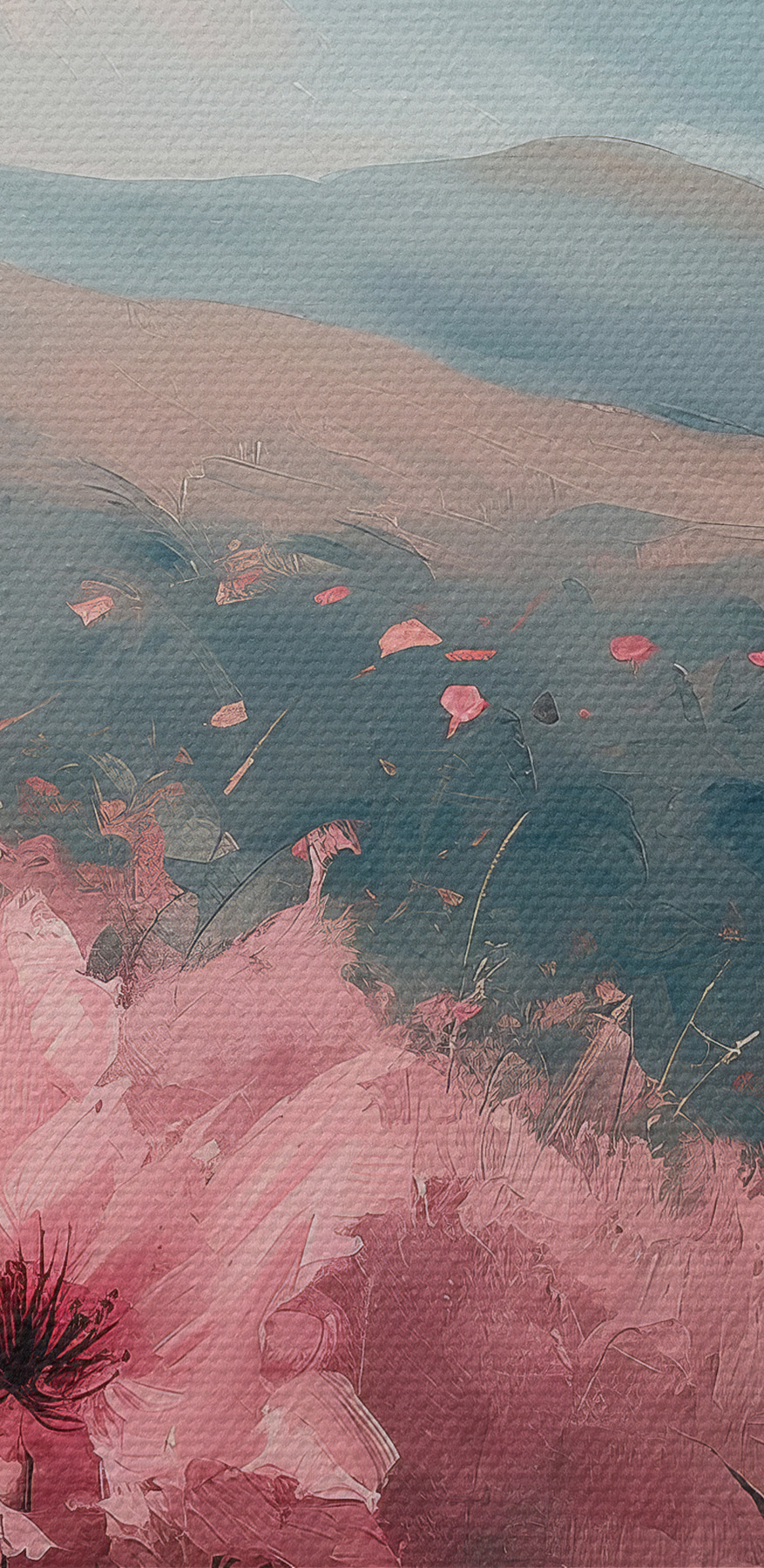Veld met roze bloemen Veld met roze bloemen