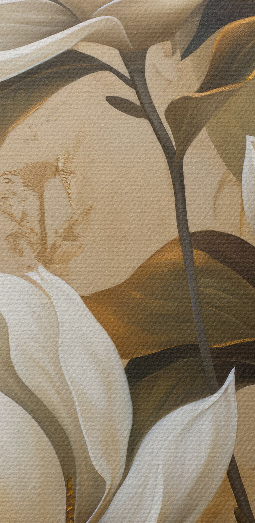 Schilderij van witte bloemen