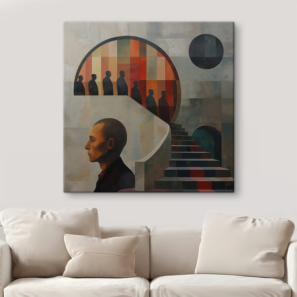 Schilderij van een man op een muur Schilderij van een man op een muur