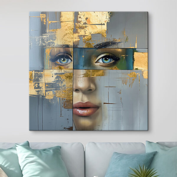 Schilderij van een vrouw’s gezicht Schilderij van een vrouw’s gezicht