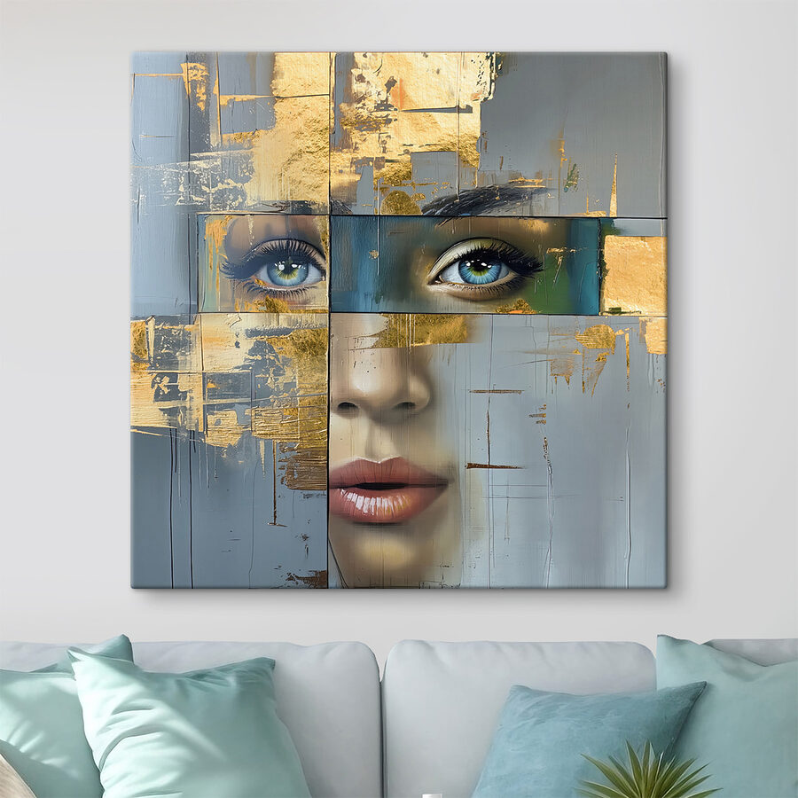 Schilderij van een vrouw’s gezicht