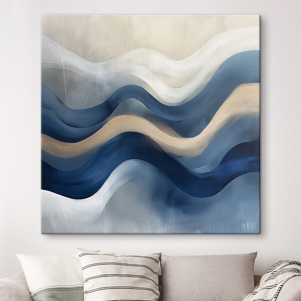 Blauwe en witte golvende lijnen Blauwe en witte golvende lijnen