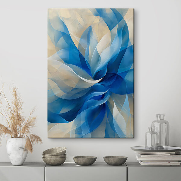 Blauw met witte bloem Blauw met witte bloem