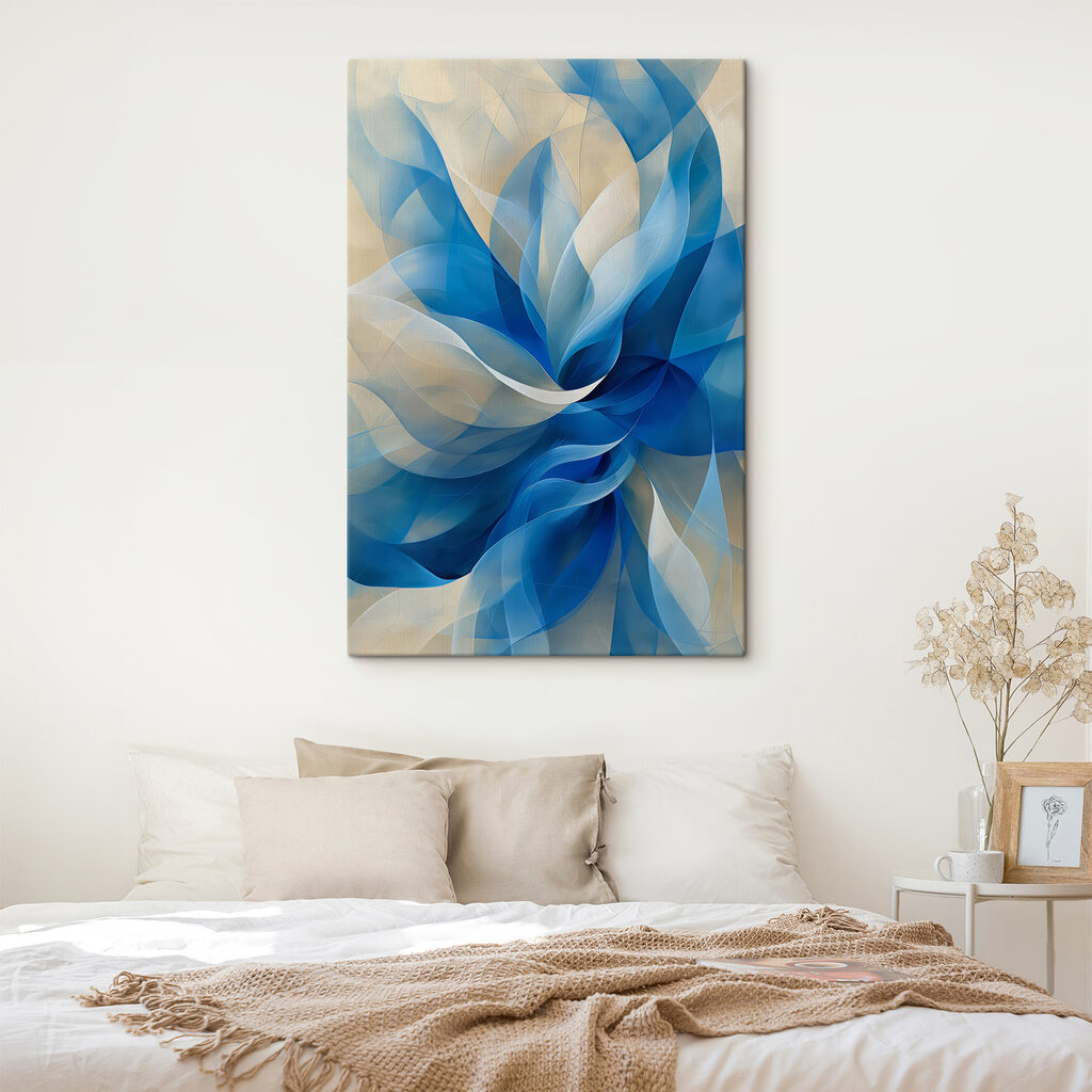Blue and white swirly flower