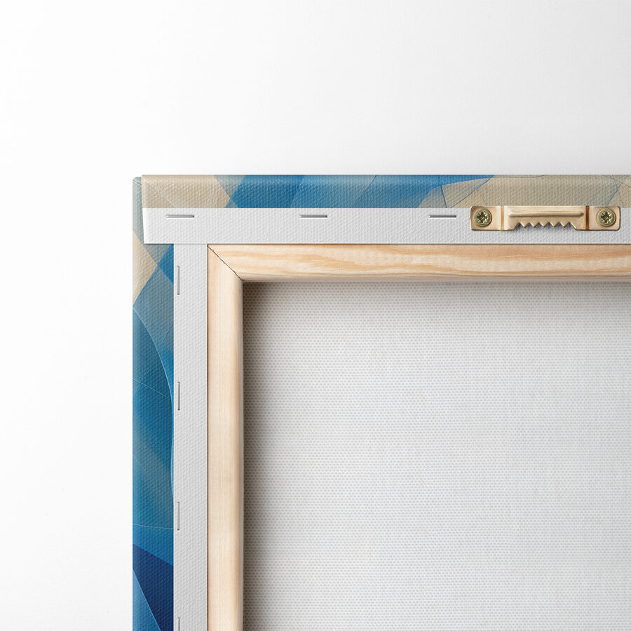 Blauw met witte bloem