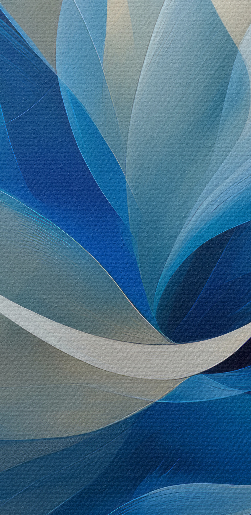 Blauw met witte bloem
