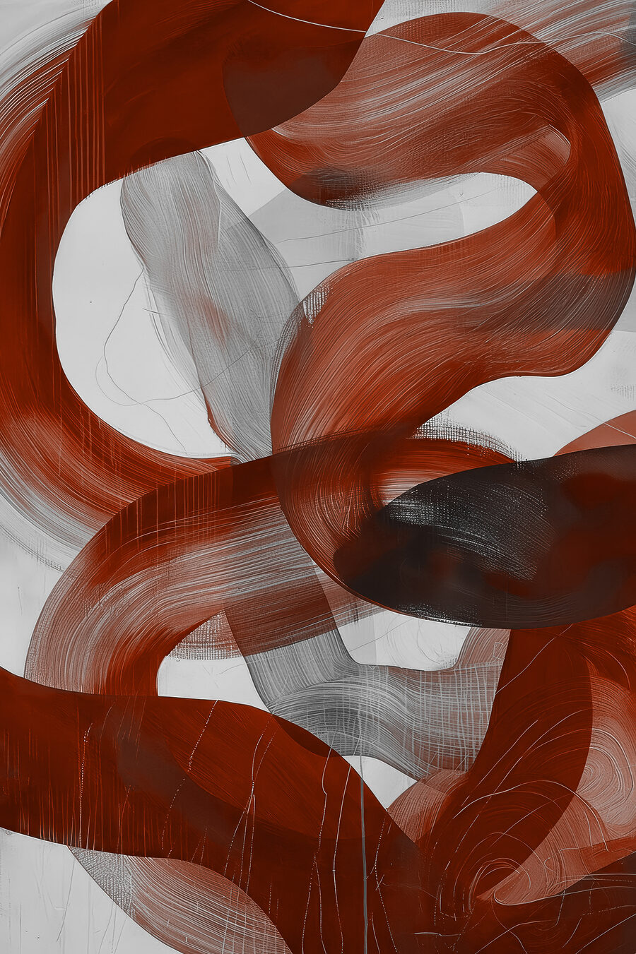 Rode en witte swirls