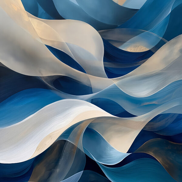 Blauwe en witte golvende lijnen Blauwe en witte golvende lijnen