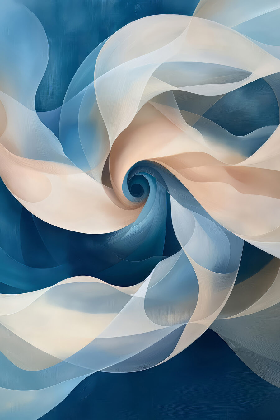 Blauw en wit zwierig patroon