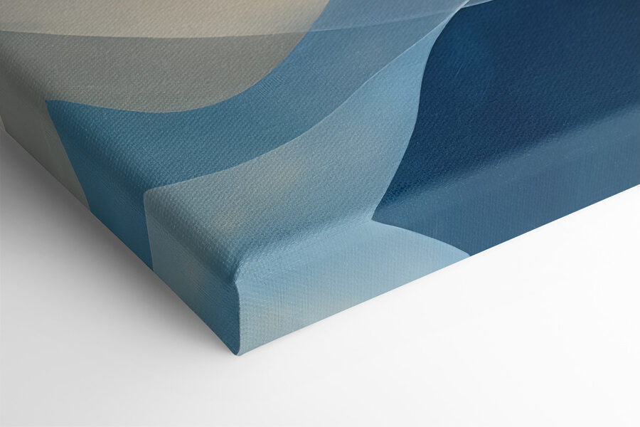 Blauw en wit zwierig patroon