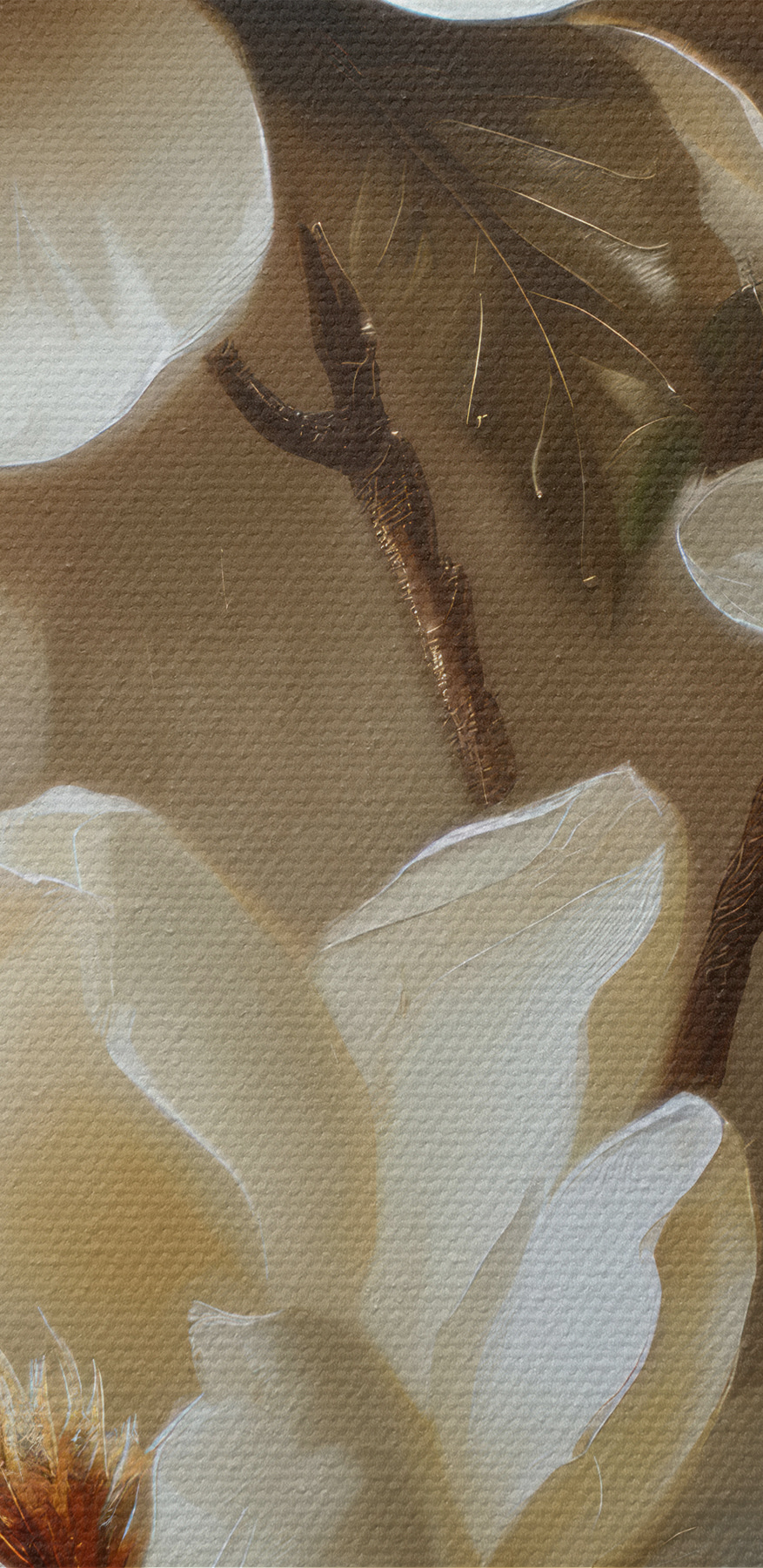 Schilderij van witte bloemen