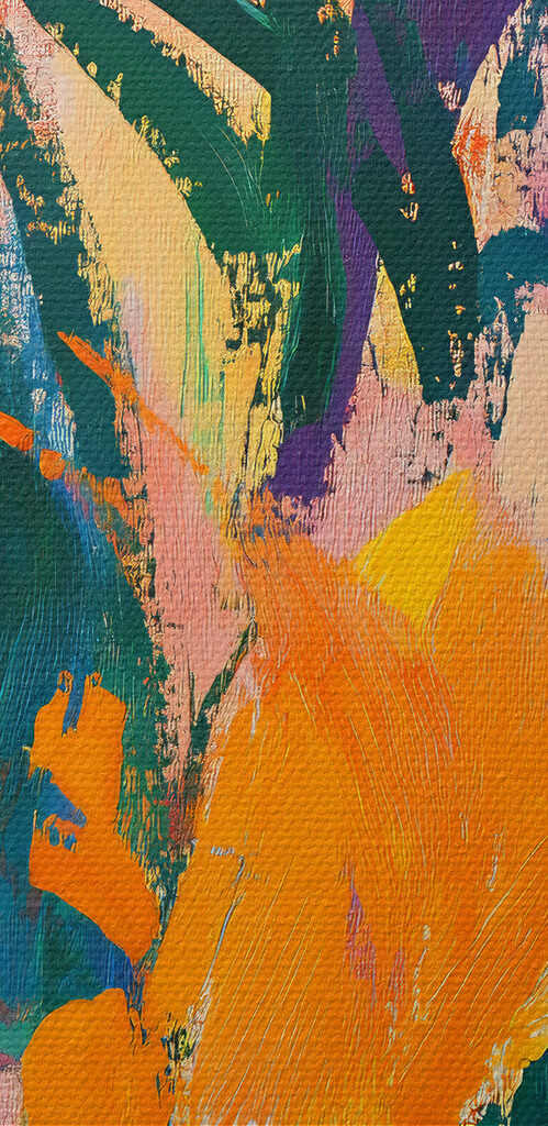 Painting of colorful leaves