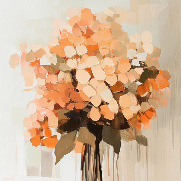 Schilderij van een boeket bloemen Schilderij van een boeket bloemen