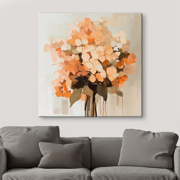 Schilderij van een boeket bloemen Schilderij van een boeket bloemen