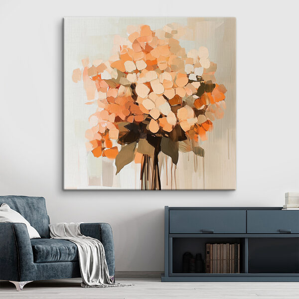 Schilderij van een boeket bloemen Schilderij van een boeket bloemen