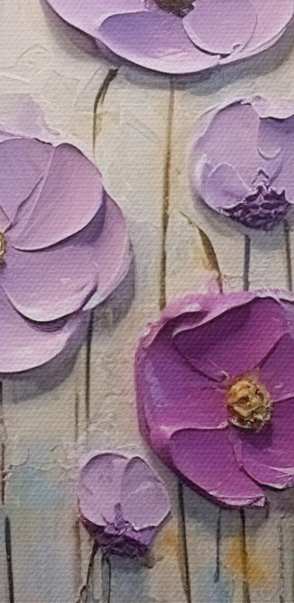 Schilderij van paarse bloemen Schilderij van paarse bloemen