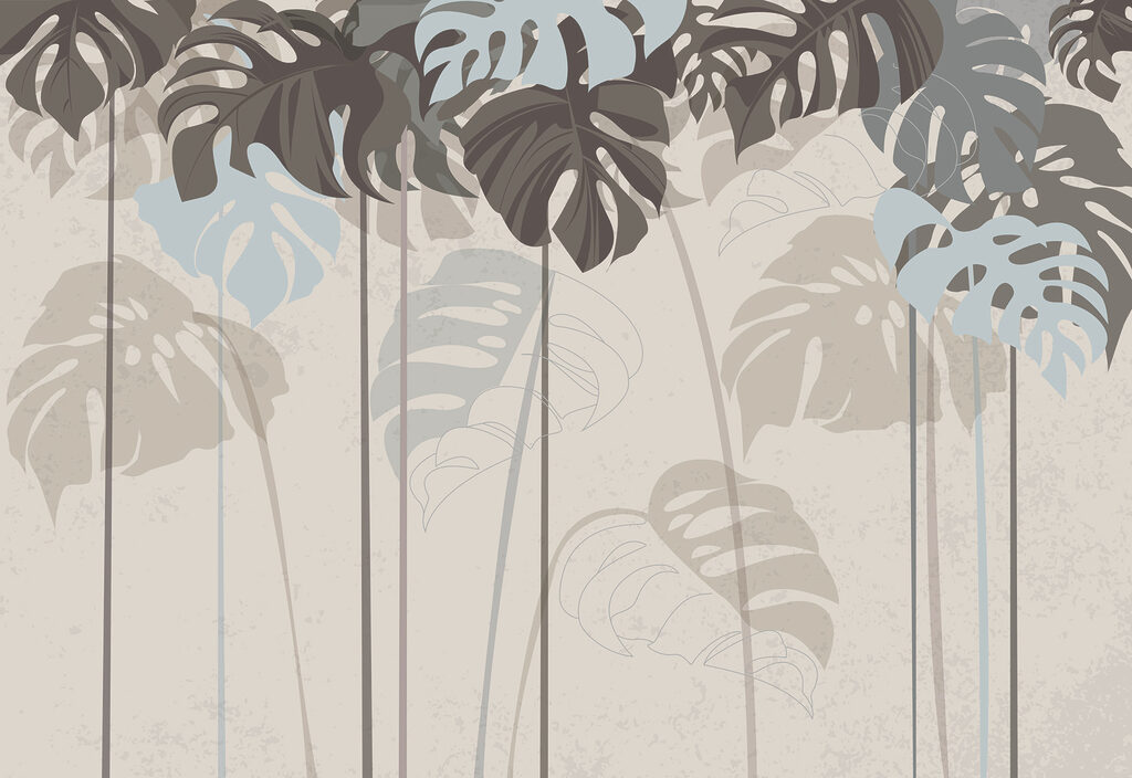 Group of leaves on a wall
