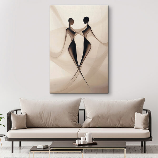 Canvas Schilderijen Canvas Schilderijen Paar vrouwen in zwart-wit (Artikelnummer: s40279)