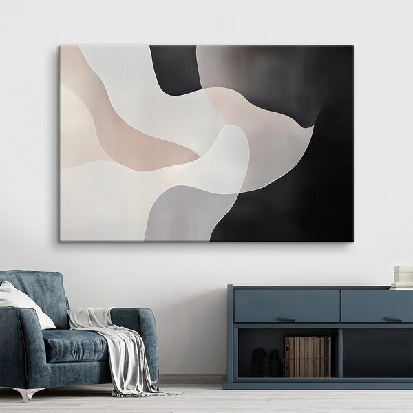 Black and white background with white and grey shapes Black and white background with white and grey shapes