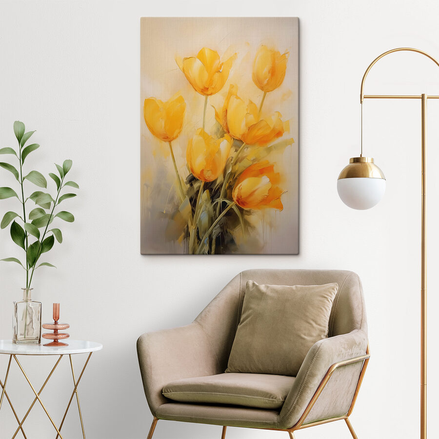 Schilderij van gele bloemen