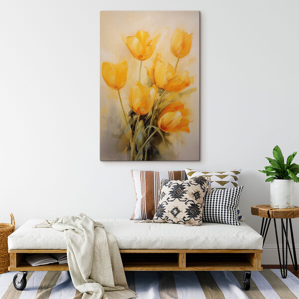 Schilderij van gele bloemen Schilderij van gele bloemen