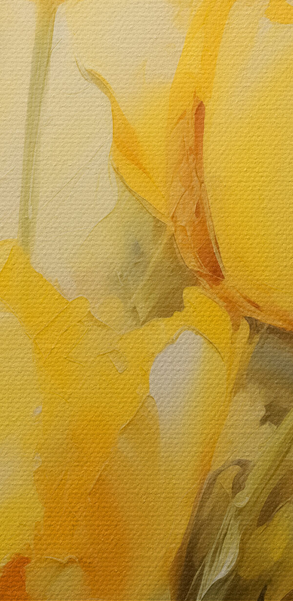 Schilderij van gele bloemen Schilderij van gele bloemen