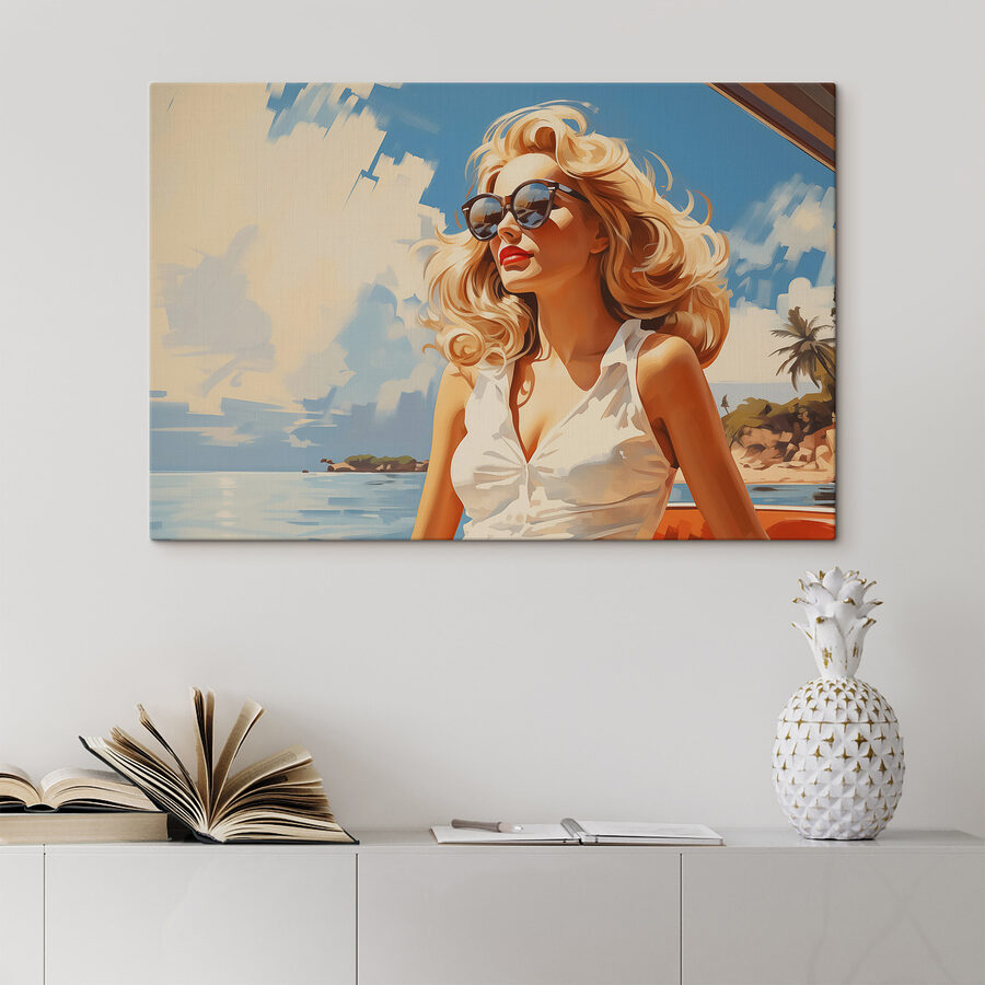 Vrouw met zonnebril en witte jurk Vrouw met zonnebril en witte jurk