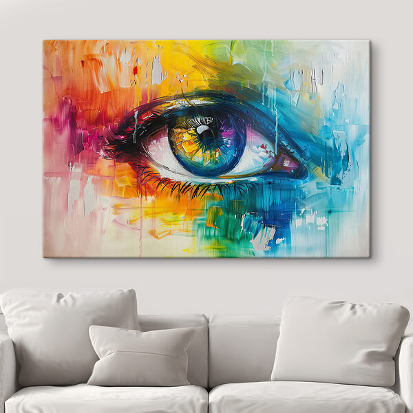 Kleurrijk schilderij van een oog Kleurrijk schilderij van een oog