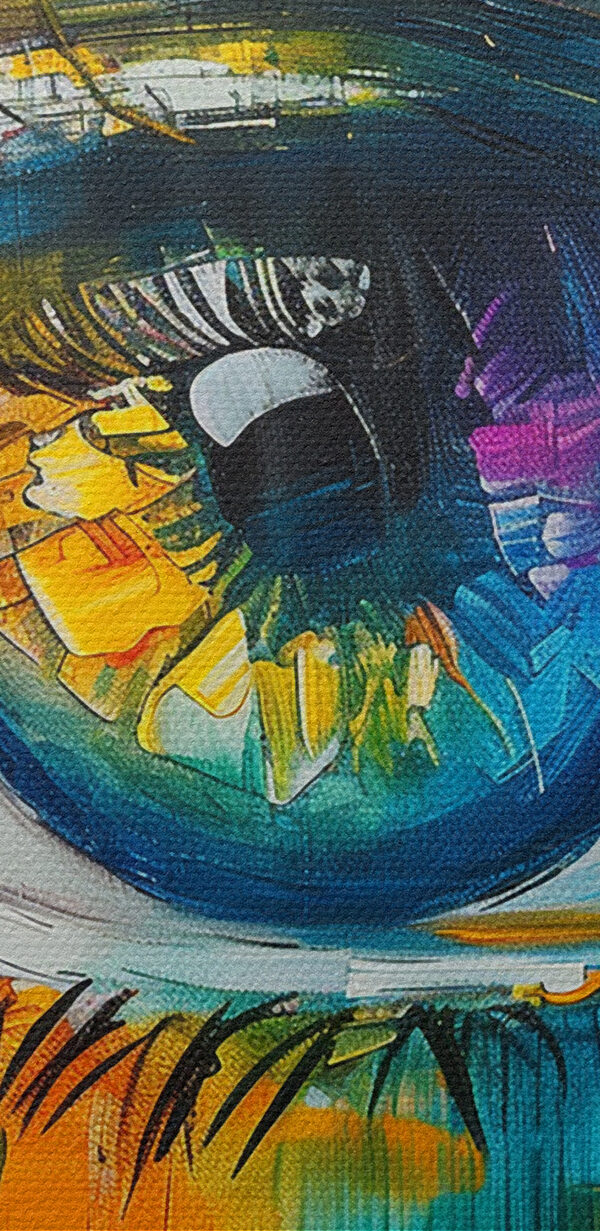 Kleurrijk schilderij van een oog Kleurrijk schilderij van een oog