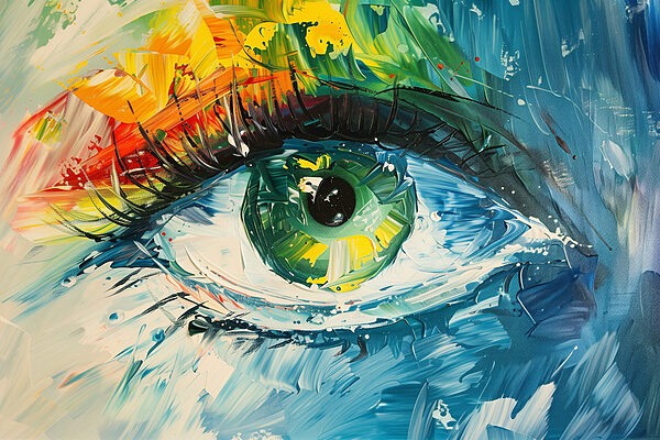 Schilderij van een oog Schilderij van een oog