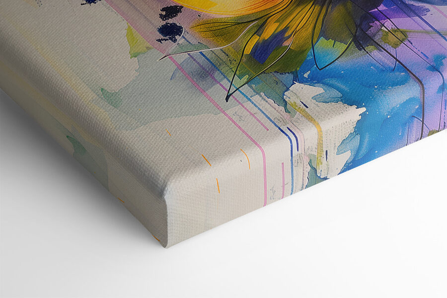 Schilderij van bloemen op een witte achtergrond