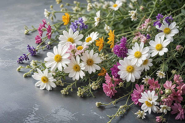 Groep kleurrijke bloemen Groep kleurrijke bloemen