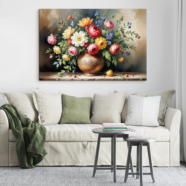 Painting of flowers in a vase Painting of flowers in a vase
