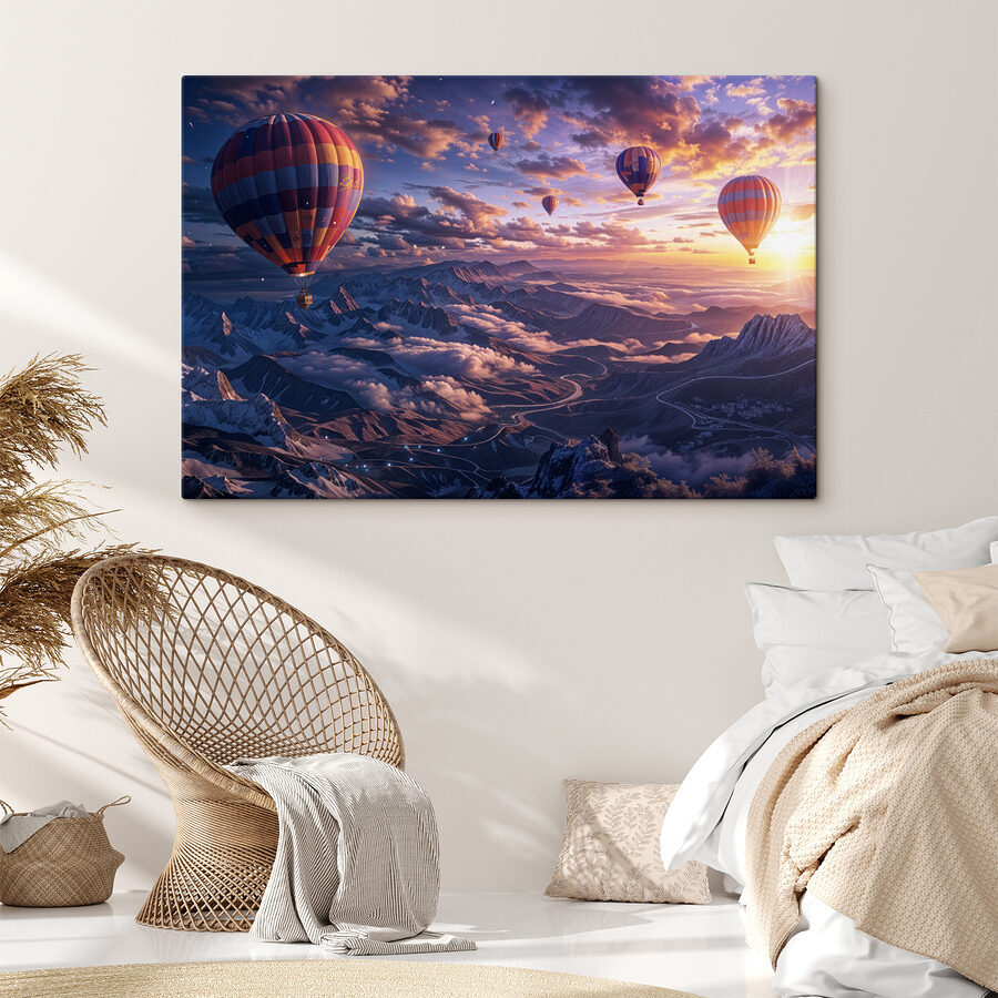 Hete luchtballonnen in de lucht