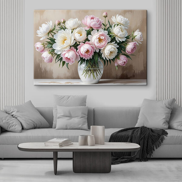 Vaas met bloemen op een tafel Vaas met bloemen op een tafel