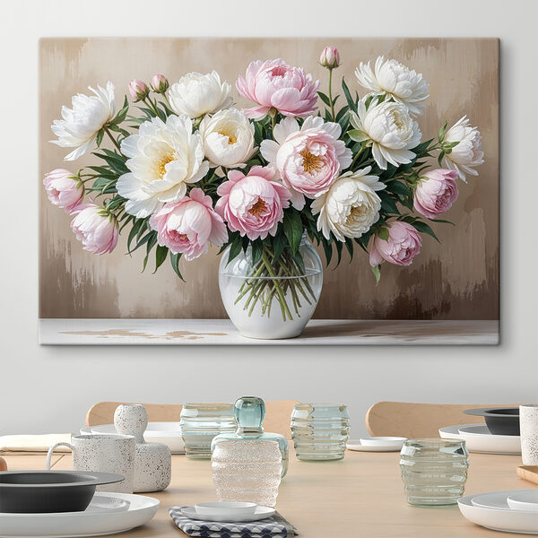 Vaas met bloemen op een tafel Vaas met bloemen op een tafel