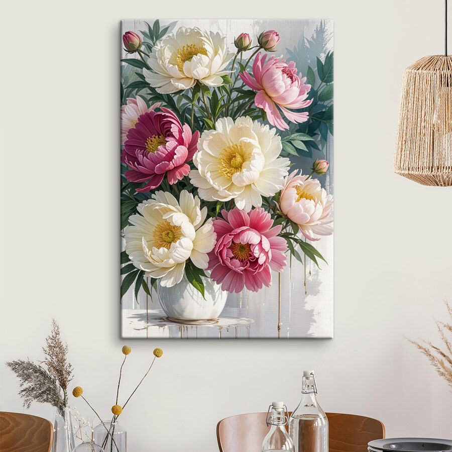 Boeket bloemen met bladeren