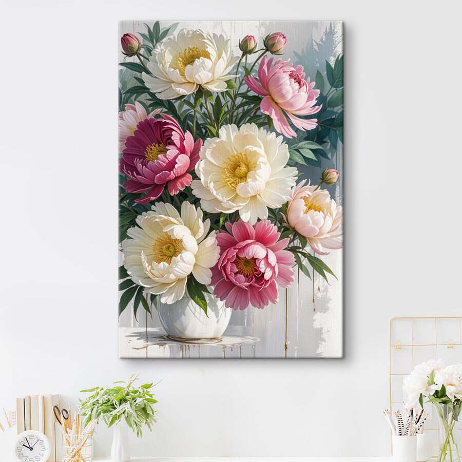 Boeket bloemen met bladeren