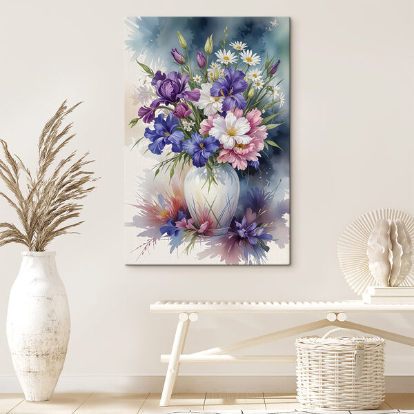 Schilderij van bloemen in een vaas Schilderij van bloemen in een vaas