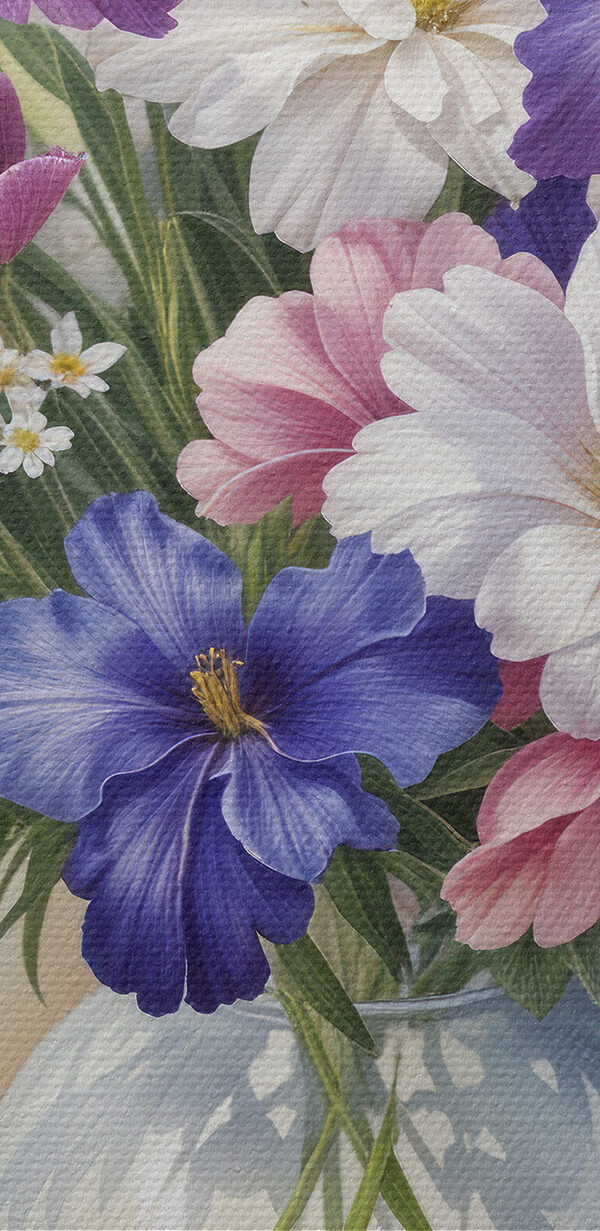 Schilderij van bloemen in een vaas Schilderij van bloemen in een vaas