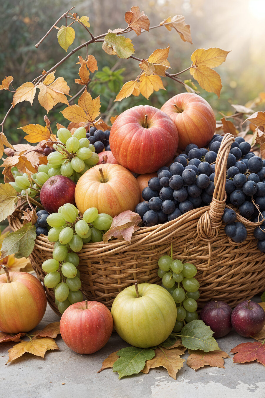 Fruitmand met bladeren Fruitmand met bladeren