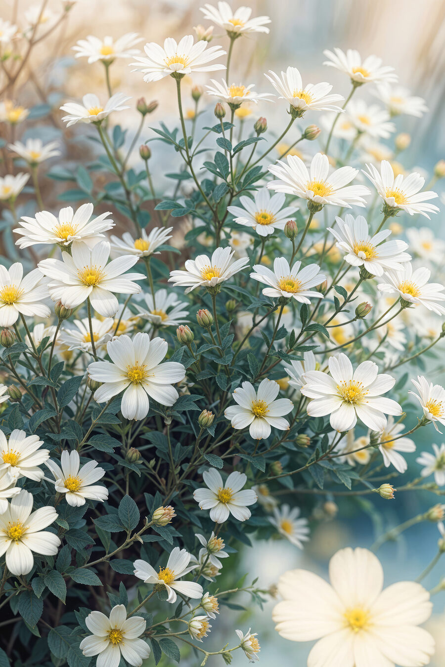 Groep witte bloemen