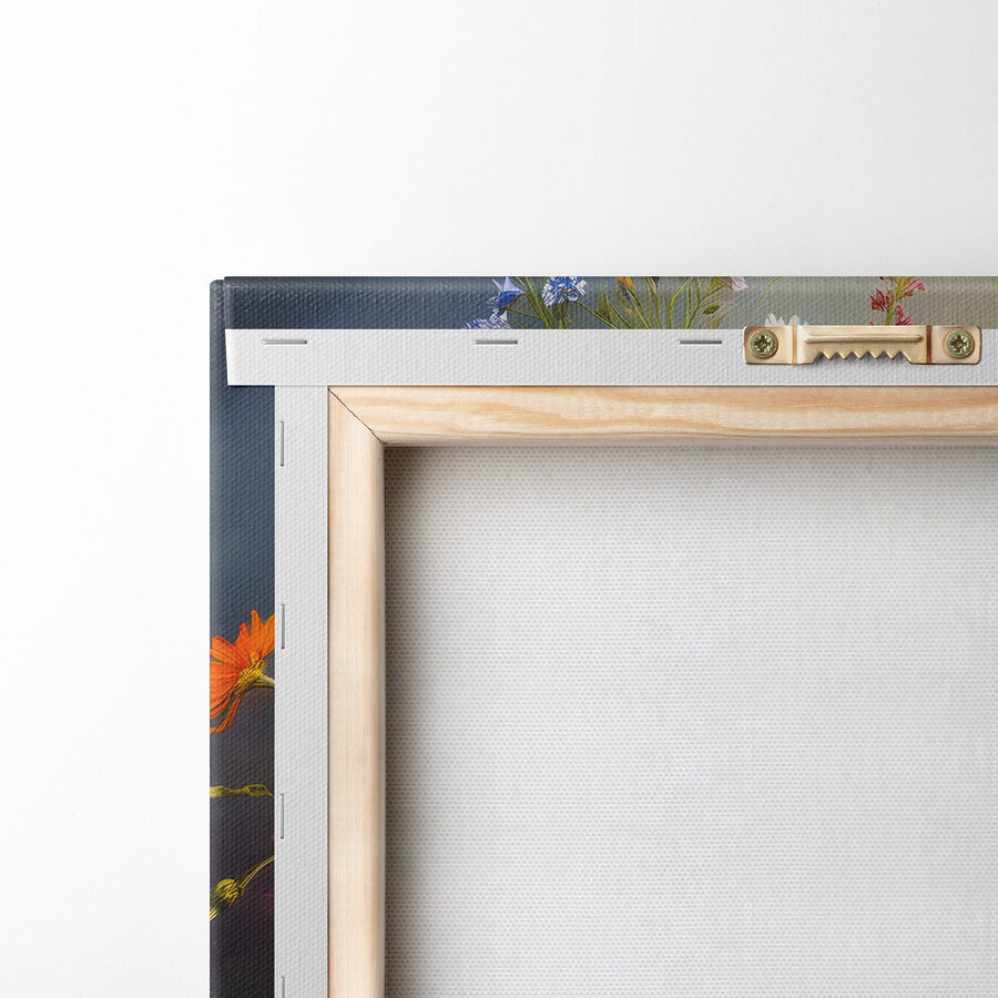 Schilderij van een vaas met bloemen