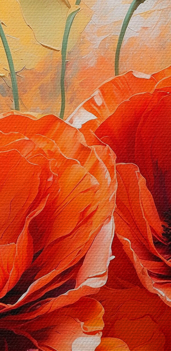 Schilderij van rode bloemen Schilderij van rode bloemen