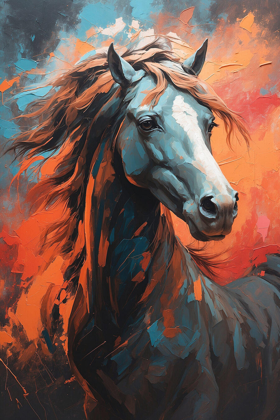Schilderij van een paard Schilderij van een paard