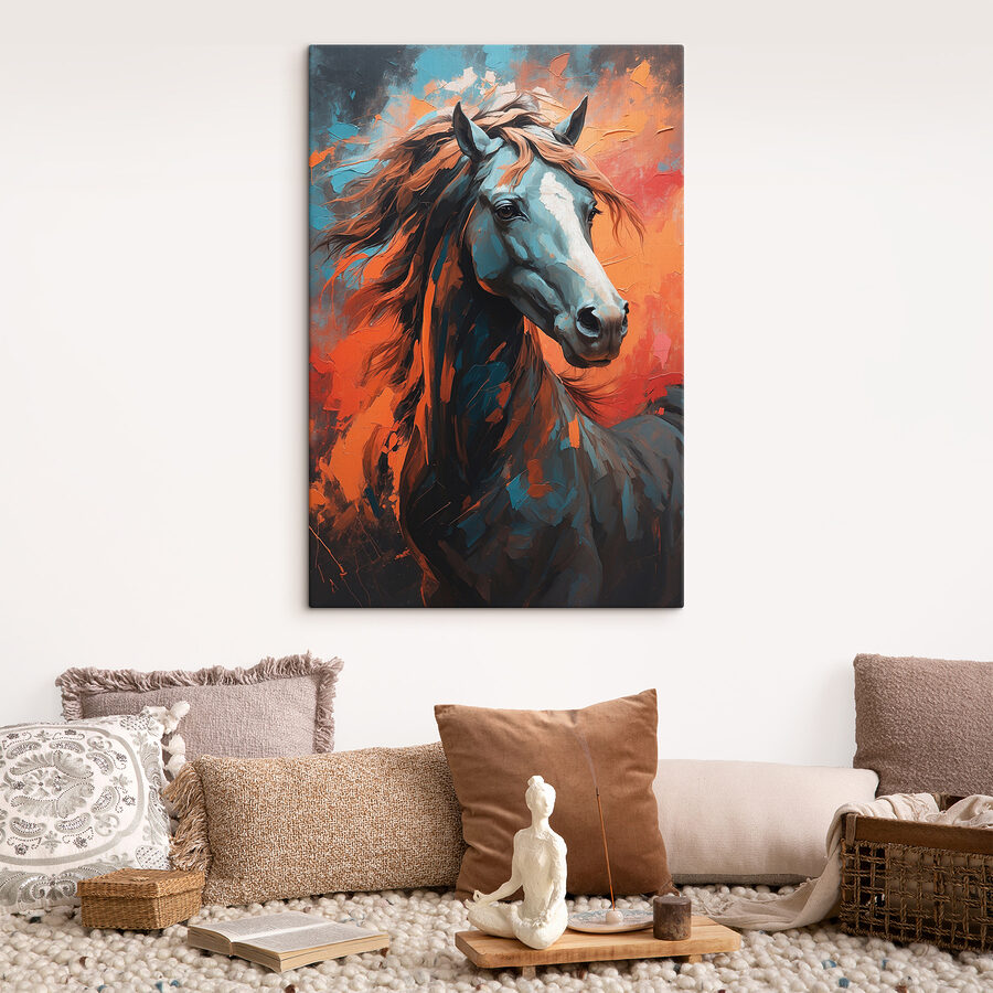Schilderij van een paard Schilderij van een paard