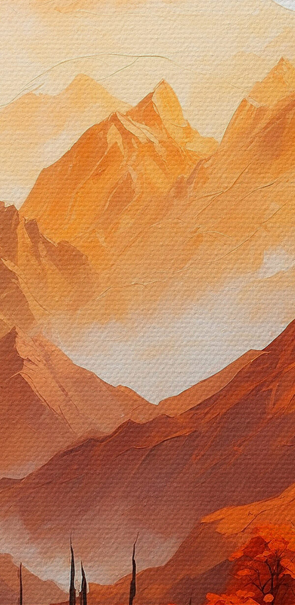Schilderij van een tempel in de bergen Schilderij van een tempel in de bergen