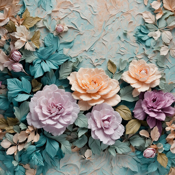 Groep bloemen op een muur Groep bloemen op een muur