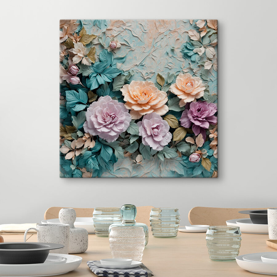 Groep bloemen op een muur