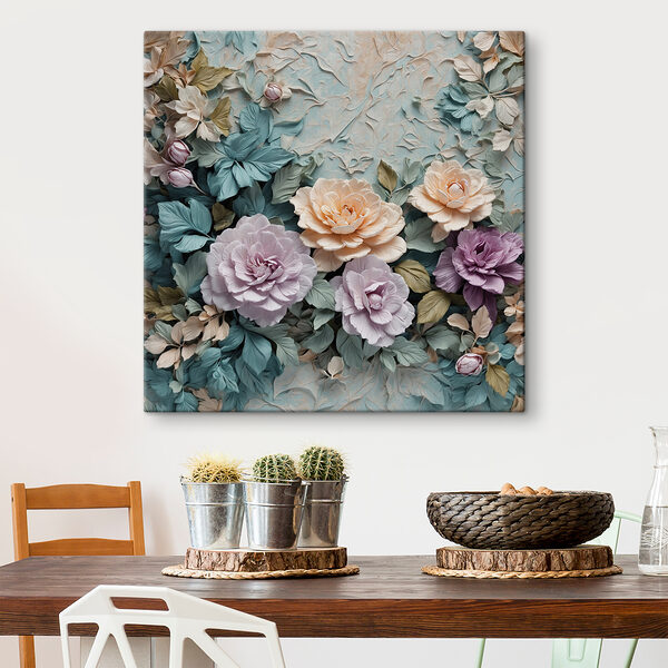 Groep bloemen op een muur Groep bloemen op een muur